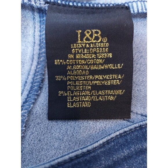 L & B Lucky & Blessed Womens Boyfriend Jeans 20 Denim Stretch Aztec Stripe Front - Picture 11 of 16